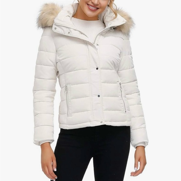 Royal Matrix Puffer Coat with Attachable Hood - Picture 2 of 15